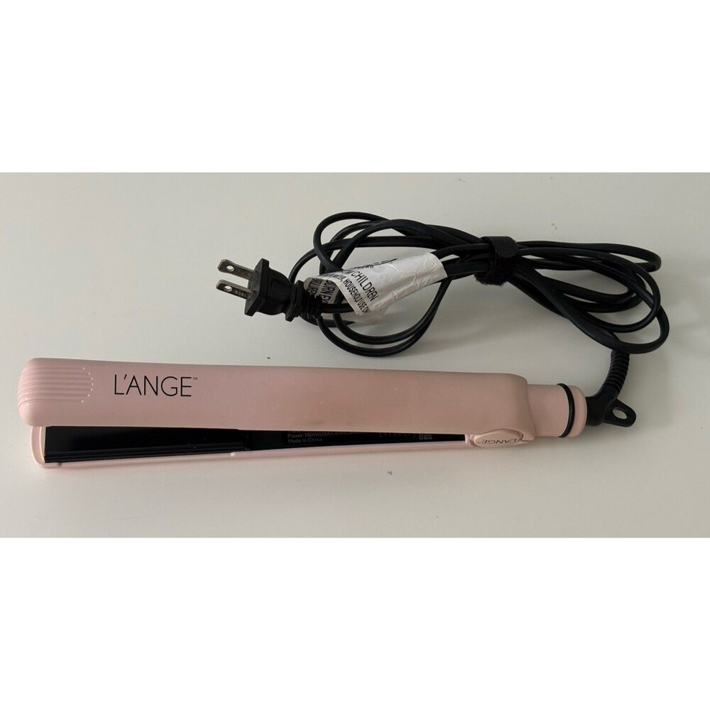 L'ange 1” Flat Iron Straightener Pink Micro Chip Temperature Control Model HS035